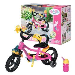 BABY born 830024 Fiets voor Poppen van 43cm - Met Toeter, Licht & Spatborden- Ideaal voor Kinderhandjes, Bevordert Creativiteit, Empathie & Sociale Vaardigheden, Vanaf 3 Jaar- Met Bidon