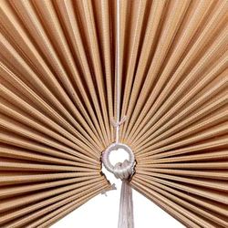 Palmito decoración de pared de madera de bambú y tela, gris