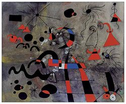 Artopweb TW21705 MIRÒ The Escape Ladder Decorative Panel, Wood MDF, Multicolour, 80x65 Cm