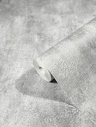Lichtgrijs betonlook behang HAILEY voor woonkamer, slaapkamer of keuken made in Germany 10,05m x 0,53m premium vliesbehang 82246