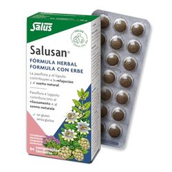 Salus - Salusan Complemento alimentar - 84 comprimidos - Contribui para o relaxamento e ajuda a conciliar o sono - Contém extratos de valeriana, passiflora, melissa e lúpulo