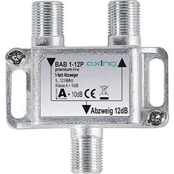 Axing BAB 1 – 12P 1, distribuidor de 12 dB cabo televisão televisão por cabo multimédia DVB-T2 classe A , 10 dB, 5 a 1218 MHz metal