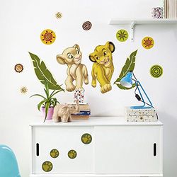 Komar - Disney - Deco-Sticker SIMBA AND NALA - 50 x 70 cm - Muurtattoo, Muurstickers, muursticker, muurschildering, Koning der Leeuwen, Baby - 14040h, Kleurrijk