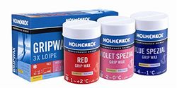 Holmenkol 3 x Loipe Grip Wax Cera para esquís, Unisex Adulto, Multicolor, 3X 45 Gramm