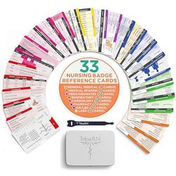 BadgeGuru par Tribe RN – 52 feuilles de triche sur 26 cartes d'infirmière – Conçu par des infirmières, pour les infirmières – Indispensable pour les infirmières et les étudiants en soins infirmiers –