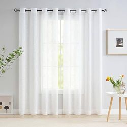 SL ROSY Tende Coppia Regolabili per soggiorno, sala da pranzo, camera da letto, cucina, bagno, tende per finestre (bianche) Tende Regolabile (2Tende Bianco 140x300cm)