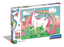 Clementoni - 27109 - Supercolor - 104 Pièces - Puzzle de Licorne Brillante - Je Crois aux Licornes - Jeu de Création et Logique pour Enfants - Dès 6 Ans et Plus