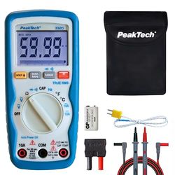 PeakTech 3320 – Multímetro digital RMS NCV com alarme de vibração, 6000 contas, portátil, voltímetro, alcance automático, testador de continuidade, medição, corrente - CAT III 600 V