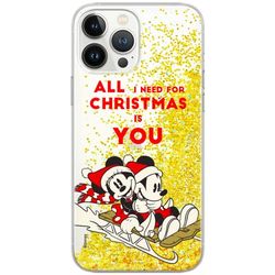 ERT GROUP mobiltelefonfodral för Apple Iphone 13 originalt och officiellt licensierat Disney mönster Mickey & Minnie 015 Vit anpassad till formen på mobiltelefonen, med glitter overflow-effekt
