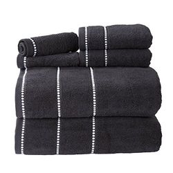 Lavish Home - Juego de 6 Toallas de baño de 525 g/m², 100% algodón, con 2 Toallas de baño, 2 Toallas de Mano y 2 paños de Lavado, sábanas absorbentes para baño, Ducha, Gimnasio, SPA y Dormitorio