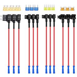 Nilight 12 Pack 12V Auto Add-a-Circuit Zekering Tap Standaard Mini Micro2 en Laag Profiel Zekering Kranen 4 Types ATO ATC ATM APM Zekeringhouder voor Auto's Vrachtwagens Boten