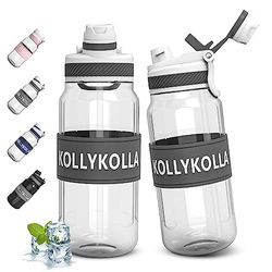 KollyKolla Vattenflaska med sugrör, sportvattenflaska 500 ml, drickflaska för barn, läckagesäker, BPA-fri drickflaska cykel, vattenflaska 500 ml för barn, skola, utomhus, sport, fitness