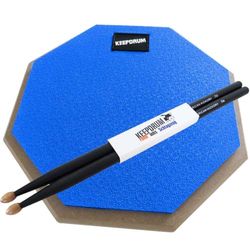 Keepdrum DP-BL Practice Pad - Almohadilla de ejercicio (rosca de 8 mm, 1 par de baquetas 5BB), color azul