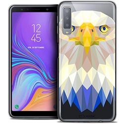 Caseink fodral för Samsung Galaxy A7 (2018) A750 (6) fodral [Crystal Gel HD Polygon Series Animal - mjuk - ultratunn - tryckt i Frankrike] örn