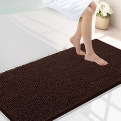 Smiry Tapis de Bain de Luxe Chenille à Poils Longs, Extra Doux et Absorbant, Lavable en Machine, Tapis de Couloir antidérapant en Peluche pour Baignoire, Douche et Salle de Bain (119,4 x 61 cm,