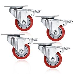 BATHWA Rotelle, PVC, Rosso, 75mm