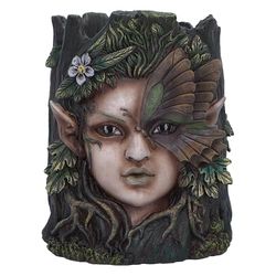 Nemesis Now Flora Tree Goddess Face Planter 17,3 cm, harts, brun, gjuten i finaste harts, expertfullt handmålad