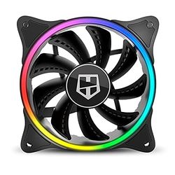 VoltShine Ventilateur ARGB 120 mm avec éclairage en anneau, compatible avec les connexions à 3 broches, idéal pour améliorer le refroidissement et l'esthétique sur PC.