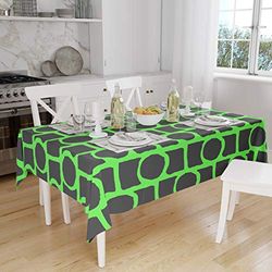 Bonamaison, Anti-moisissure, Séchage Rapide, Résistant aux Taches, Lavable en Machine, 100% Polyester Nappe de Table, Fumée Verte néon, 140 x 160 Cm - Conçu et Fabriqué en Turquie