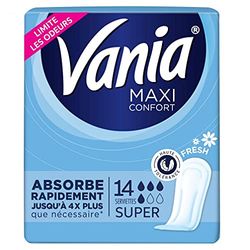 Vania - Servilletas higiénicas, Maxi Confort, Super, 14 servilletas para mujer