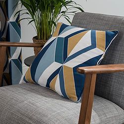 Sleepdown Tryckt stor diamant geo fylld kudde 45 cm x 45 cm marinblå