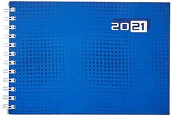 rido/idé 7017107021 Wochenkalender/Taschenkalender 2021 Modell Septimus quer, Grafik-Einband, blau
