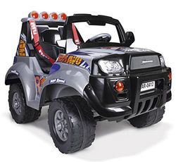 FEBER - Veículo infantil de 2 lugares X-Storm Bravo High Speed 12 V, pedal de acelerador e travão, luzes e som com rádio FM, bateria e carregador incluídos, famosa (800006466)