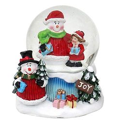 Dekohelden24 Boule à Neige avec Bonhomme de Neige, Dimensions H/L/Ø Boule : env. 9,5 x 8,8 cm/Ø 6,5 cm.