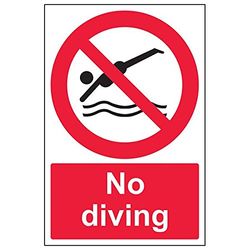 VSafety "No Diving"-skylt, porträtt, (paket med 3), 200mm x 300mm, 3