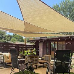 LOVE STORY Voile d'ombrage Triangulaire de 3,6 x 3,6 x 3,6 m pour extérieur, terrasse, Jardin, Cour