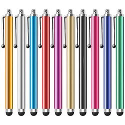 YUNJU Stylus Pen [10 Pack] Universal Capacitive Touch Screen Pens for Tablets, iPad Mini, Pro, Air, Smartphones, Samsung Galaxy - Multiple Colors Multicolor