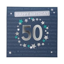 Depesche 0011694-008 Pop-up wenskaart voor de 50e verjaardag vouwkaarten met muziek, lichtelementen en een originele spreuk, verjaardagskaart incl. envelop, formaat 15,5 x 15,5 cm