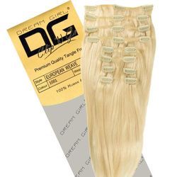 Dreamgirl 35 cm färg 1001 hårförlängningar
