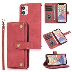 Spzhike Klaphoes voor iPhone 12, iPhone 12, hoes, leer, stootvaste portemonnee, compatibel met iPhone 12 (rood)