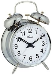 Atlanta Wekker mechanisch analoog zilver 1054-19, zilver, Modern