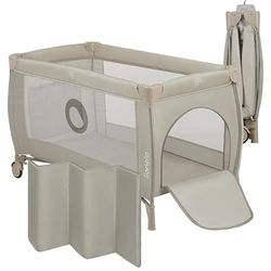 lionelo Stefi lit Bebe Parc Bebe jusqu'à 15 kg, entrée latérale, Dispositif de Protection Contre Le Pliage accidentel LockGuard, système de Pliage Rapide, Sac de Transport (Grey)