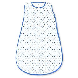 Amazing Baby by Swaddledesigns, Saquito de Dormir de Microfibra Para Bebé con Cremallera de 2 Vías, Lunares Divertidos, Azul, Mediano, 6-12 Meses