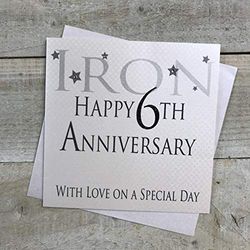 WHITE COTTON CARDS "Fer Joyeux 6e Anniversaire de Mariage avec Love on a Special Day Carte Faite à la Main