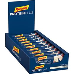 PowerBar Protein Plus 33% Vanilla Raspberry 10x90g - High Protein Bar + Whey and Casein Protein