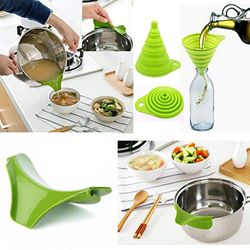 PK2 Silicone Spout Soup Pourer, Liquid Strainer & Adjustable Silicone Collapsible Funnel -No Spills