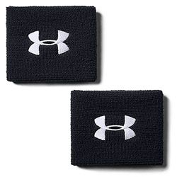 Under Armour UA Performance Wristband pack de 2 muñequeras para hombre, accesorios de entrenamiento, hombre, Negro, Talla única