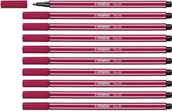 STABILO Feutre dessin Pen 68 - Lot x 10 feutres de coloriage pointe moyenne - Rouge Bordeaux (68/50)