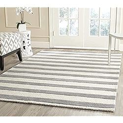 Tapis rectangulaire d'intérieur moderne tufté à la main, collection Cambridge, CAM154, en bleu marine / ivoire, 183 X 274 cm pour le salon, la chambre ou tout autre espace intérieur par SAFAVIEH.