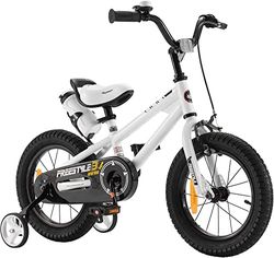 RoyalBaby Freestyle Vélo pour Enfant Unisex-Youth, Blanc, 16 Zoll mit Stützrad