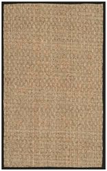 SAFAVIEH Natuurlijke vezelcollectie accenttapijt - 2 'x 3', natuurlijk en zwart, grens basketweave zeegras ontwerp, gemakkelijk te onderhouden, ideaal voor gebieden met veel verkeer bij ingang,
