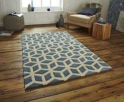 Tänk mattor matta W150cm x L230cm Teal/Beige