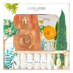 JEANNE ARTHES - Cofanetto regalo da donna - French Way Of Life Balcon mediterraneo - Eau de Parfum 100 ml + Latte corpo 150 ml - Fragranza Peonie Gelsomino - Made in France à Grasse