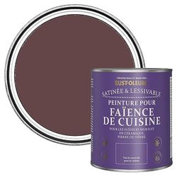 Rust-Oleum Peinture Violette Résistante à l'eau pour Faïence de Cuisine, Finition Satinée - Mûre 750ml