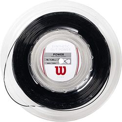 Wilson WRZ905200 Corda da Tennis Synthetic Gut Power, Bobina 200 m, Unisex, Nero, 1.30 mm