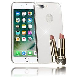 iPhone NALIA 8 Plus/7 Plus - Funda para teléfono móvil con Espejo, Ultrafina, Carcasa Trasera, protección de Espejo, Funda para teléfono móvil para Apple iPhone 7+/8+, Color Plateado